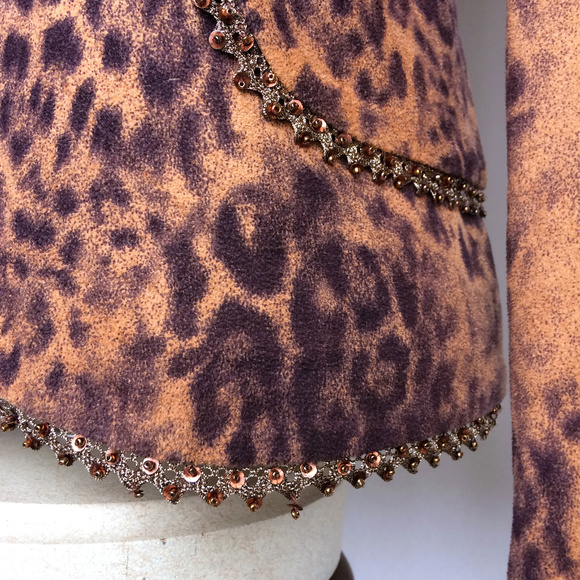 Joseph Ribkoff Beaded Soft Cheetah Print jacket 8 - Picture 7 of 7